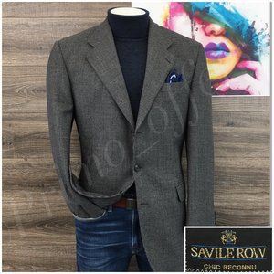 Vintage Savile‎ Row Mens Wool Blazer Sport Coat 3 Button Jacket 44L Casual Suits